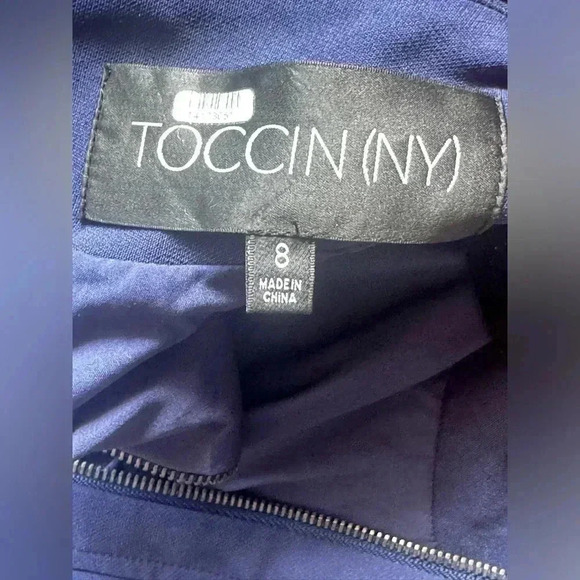 Toccin Blue Tie Waist Dress Size 8 - Picture 11 of 15